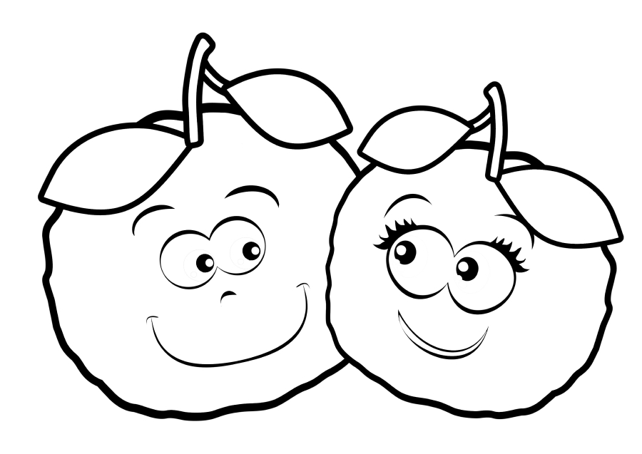Coloring page Funny Fruits Print